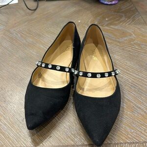 J Crew Mary Jane flats with gem strap